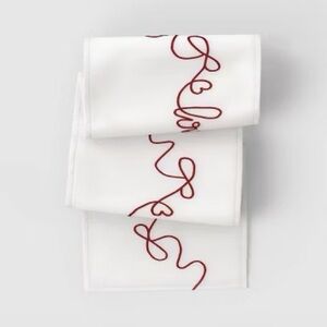 NWT 72"x14" Ribbon Love Table Runner White - Threshold